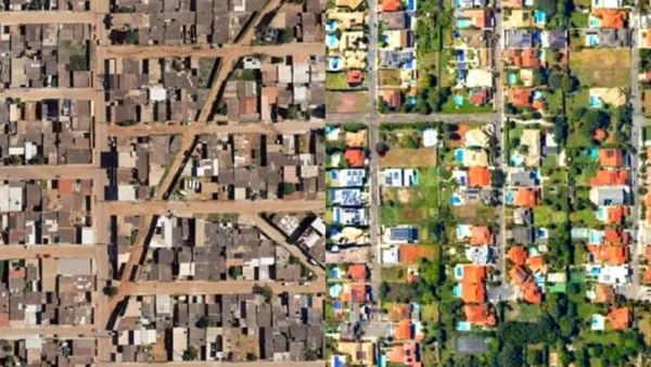 Sol Nascente e Lago Sul, da esquerda para a direita, em imagem aérea postada nas redes sociais