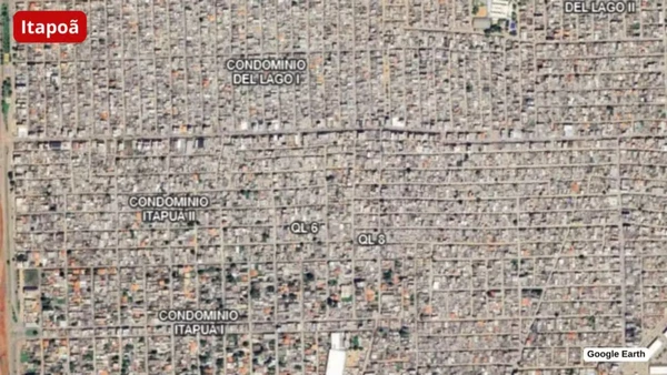 Itapoã, no DF, vista de cima por Google Earth