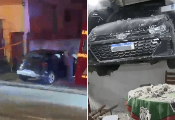 Carro ficou preso por Reprodução