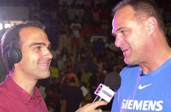 Tadeu entrevistando seu irmão, Oscar Schmidt