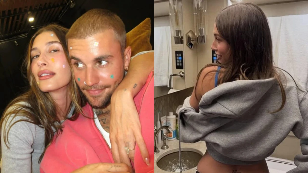 Hailey Bieber exibe tatuagem com fala polêmica de Justin perto da área íntima