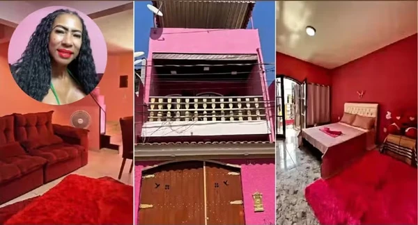 Inês Brasil tem casa toda cor de rosa