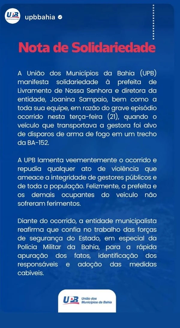 Prefeita Joanina Sampaio é vítima de atentado por Prefeita Joanina Sampaio é vítima de atentado
