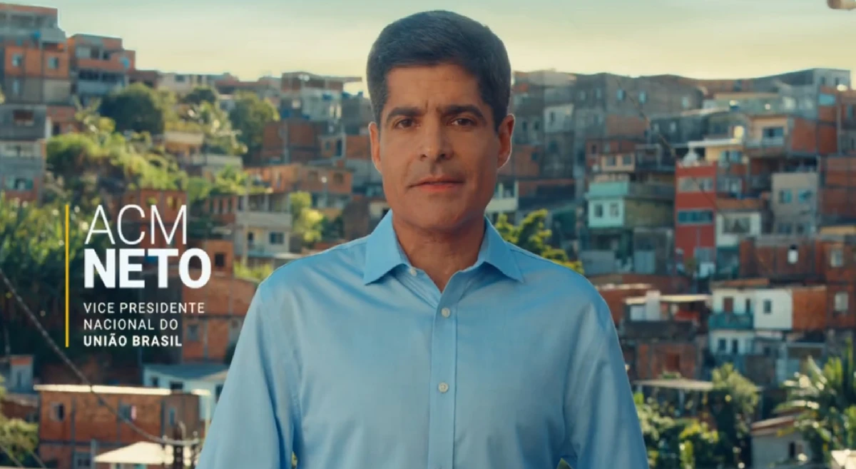 ACM Neto  durante inserção do União Brasil na TV,