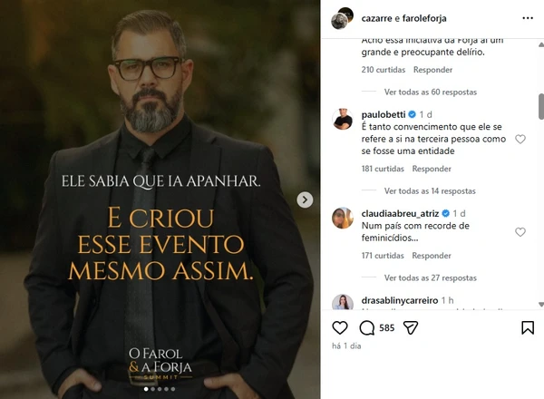 Juliano Cazarré anuncia projeto voltado ao público masculino e é criticado por famosos por Reprodução/Instagram