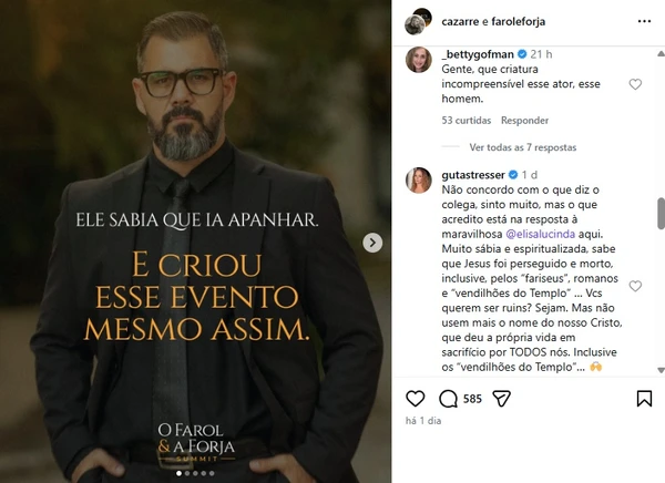Juliano Cazarré anuncia projeto voltado ao público masculino e é criticado por famosos por Reprodução/Instagram