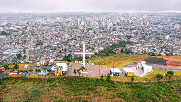 Morro da Cruz, em Lages por Reprodução/Prefeitura de Lages