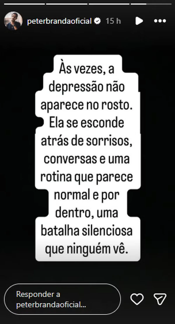 Peter Brandão, o Pilha de 'Malhação', desabafa sobre saúde mental por Reprodução/Instagram
