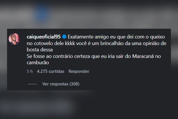 Comentário do volante do Vitória Caíque Gonçalves contra opinião de jornalista do SporTV