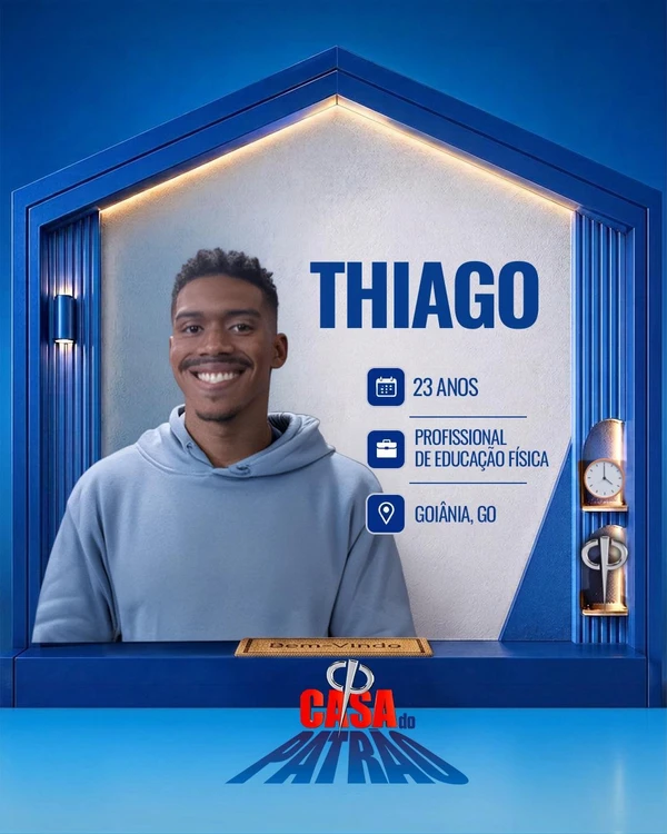 Thiago - Goiano de 23 anos, é atleta, campeão estadual de corrida e formado em Educação Física por Divulgação