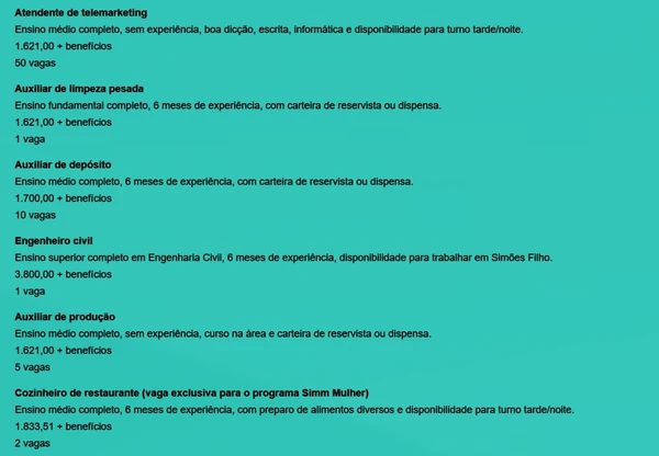 Veja vagas por Reprodução