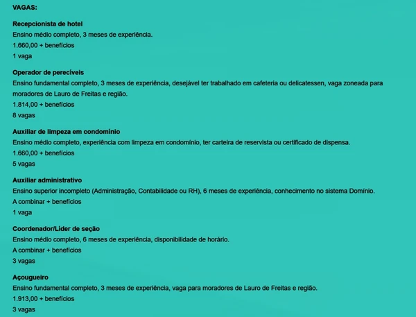Veja vagas por Reprodução