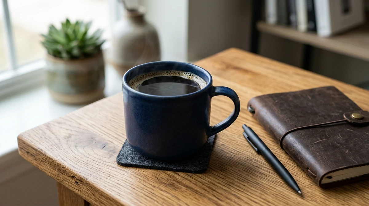 Capricórnio – Café preto clássico: Sério, eficiente e focado. por Imagem gerada por IA