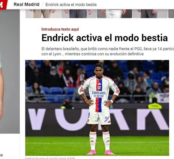 Endrick foi elogiado no jornal Marca por Reprodução