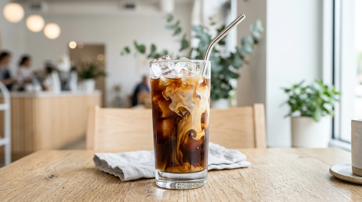 Gêmeos – Iced coffee (Café gelado): Moderno, versátil e refrescante. por Imagem gerada por IA