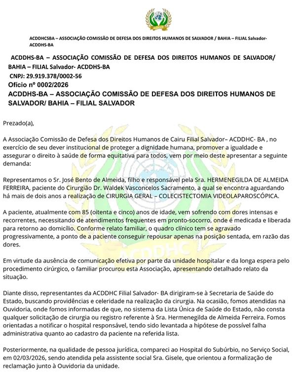 Associação denuncia o caso por Reprodução