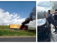 Imagem - Banda toca em engarrafamento na BR-324 após caminhão pegar fogo e trecho ser completamente interditado