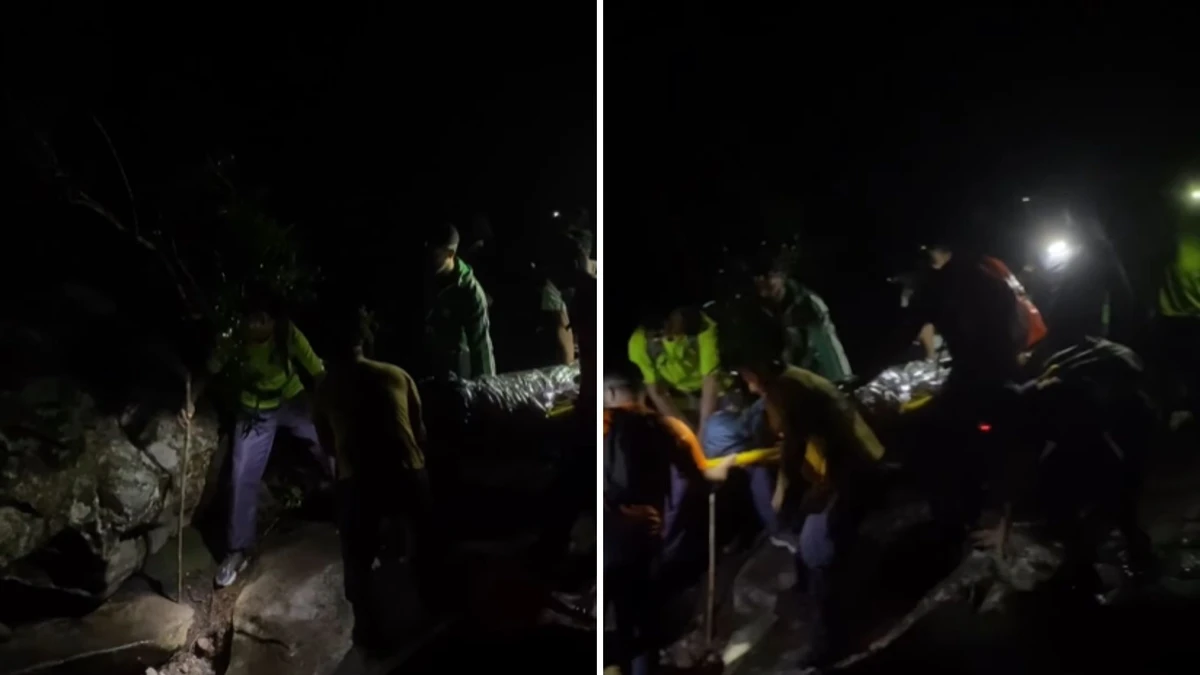 Mulher foi resgatada por guias locais