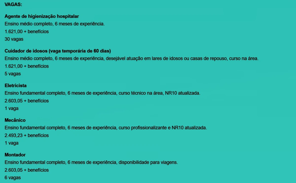 Veja vagas por Reprodução