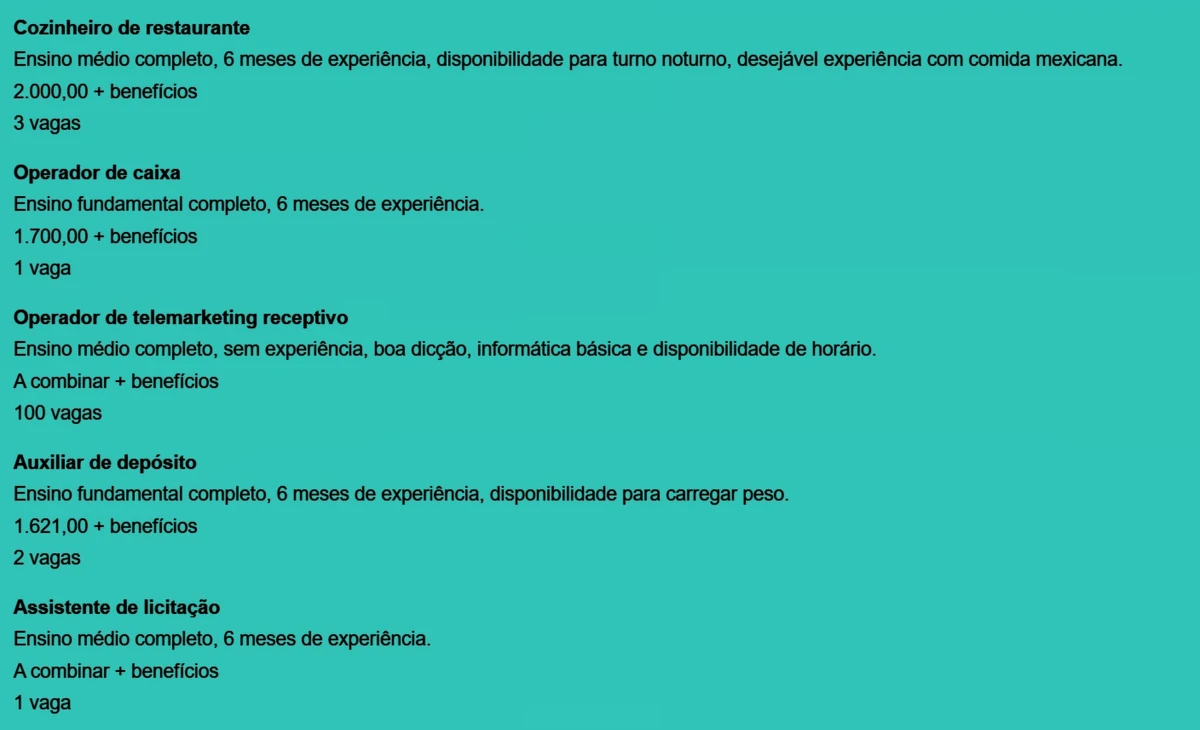 Veja vagas por Reprodução