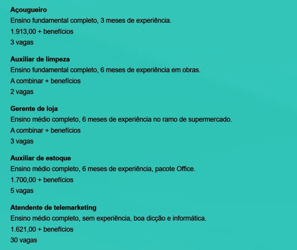 Veja vagas por Reprodução