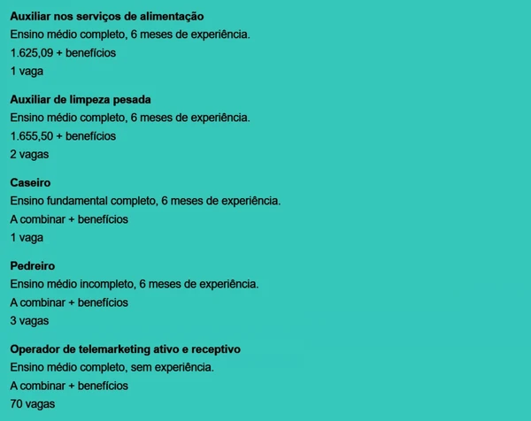 Veja vagas por Reprodução