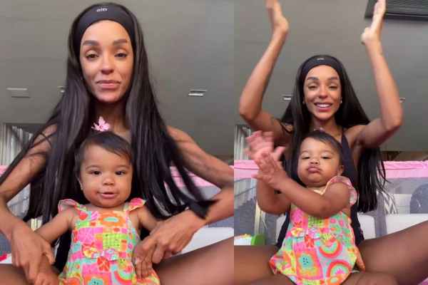 Brunna Gonçalves compartilhou vídeo com a filha