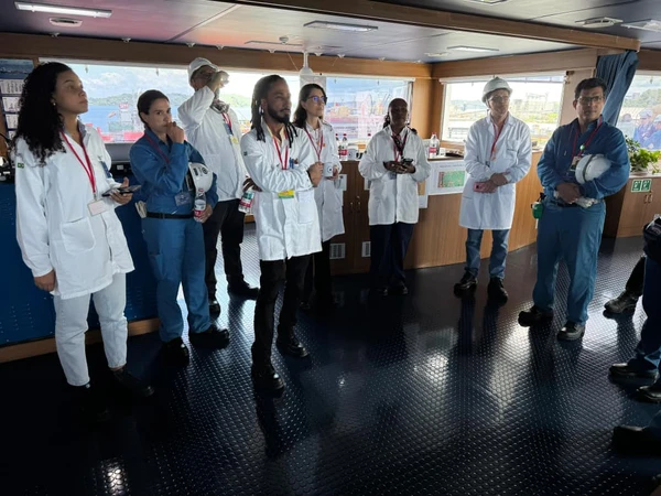 Visita ao navio Brillant Future, no Porto de Aratu por Rafael Veloso/Divulgação Braskem
