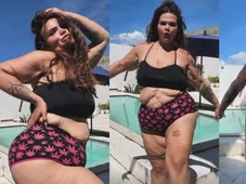 Imagem - Thais Carla surge irreconhecível de biquíni após perder quase metade do peso corporal: 'Nem reconheci'