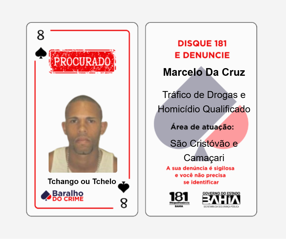 Baralho do Crime lista criminosos mais procurados da Bahia por SSP-BA