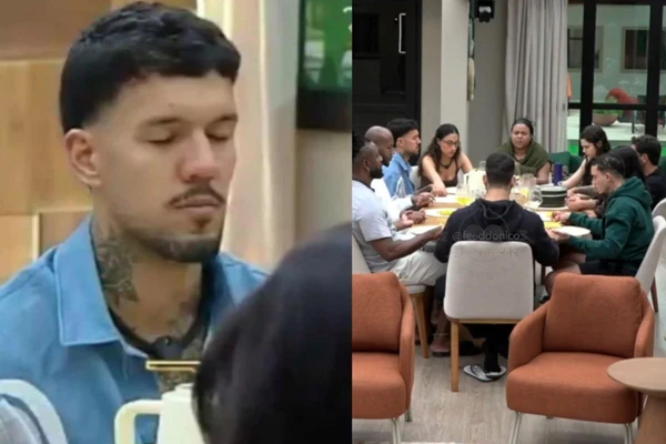 Participantes oravam antes de refeição no Casa do Patrão