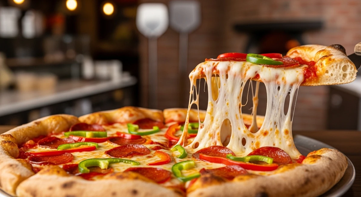 Pizza de Áries: Pepperoni - O clássico picante que combina com a personalidade impulsiva. por Imagem gerada por IA