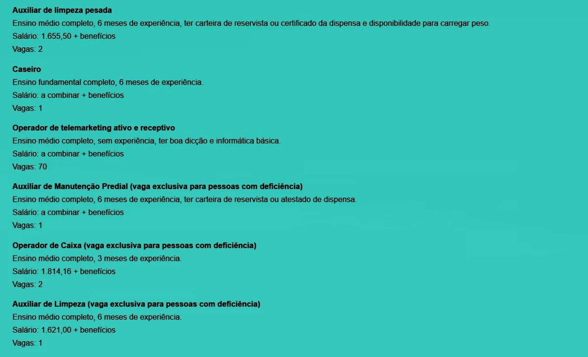 Veja vagas disponíveis por Reprodução