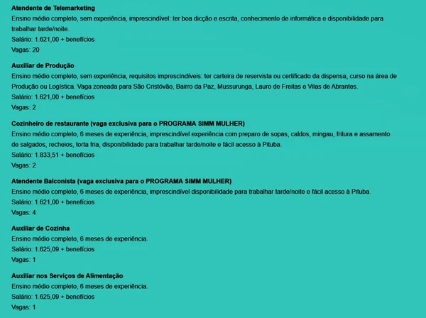 Veja vagas disponíveis por Reprodução