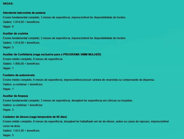 Veja vagas disponíveis por Reprodução