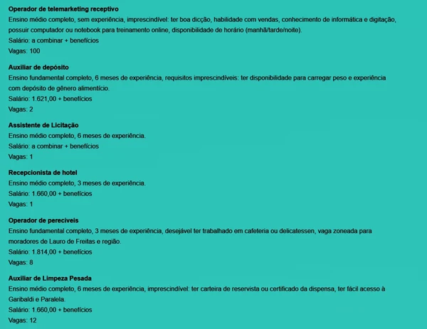 Veja vagas disponíveis por Reprodução