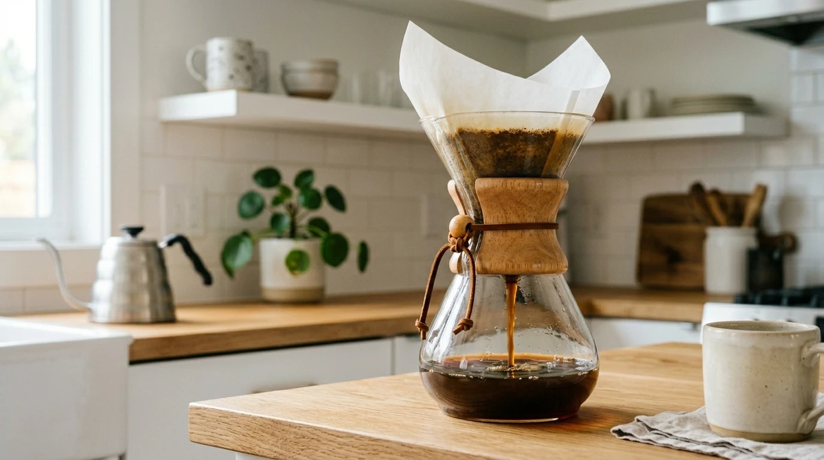 Bebida quente de Virgem: Café filtrado - O virginiano ama o ritual preciso, a pureza do grão e o sabor límpido de um café feito com técnica. por Imagem gerada por IA