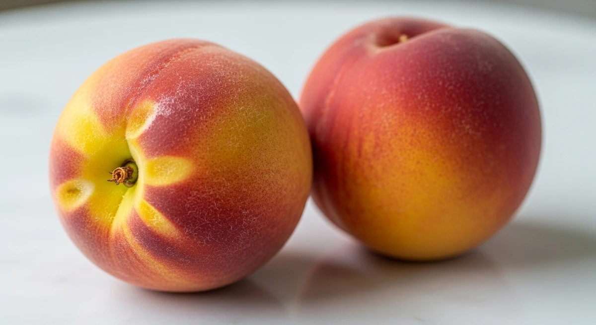 Fruta de Libra: Pêssegos maduros e aveludados - Uma fruta de beleza clássica, aroma suave e toque romântico. por Imagem gerada por IA