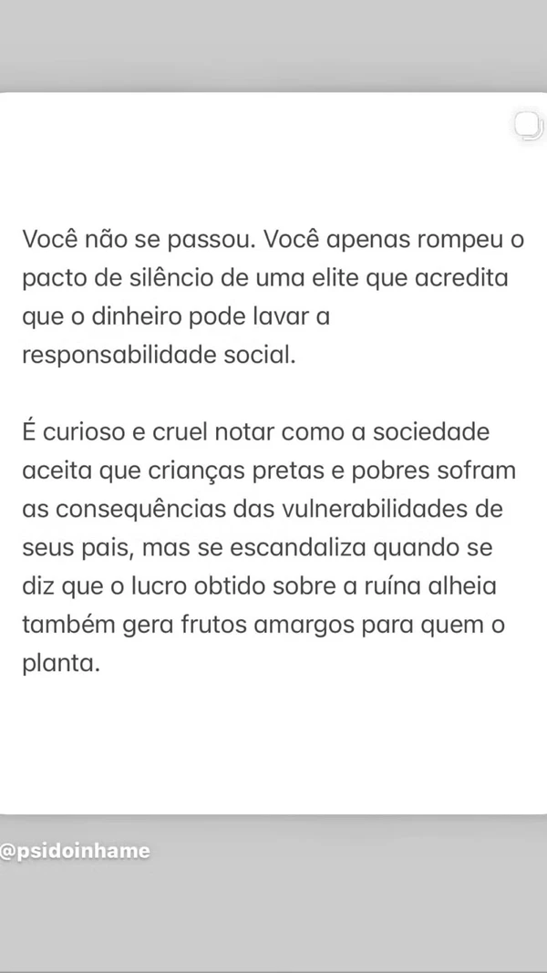 Luana Piovani compartilha carta aberta a ela em meio a polêmica com Virginia Fonseca por Reprodução