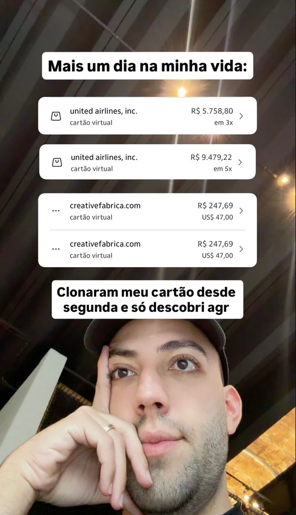 Lucas Rangel tem cartão de crédito clonado e prejuízo de R$ 15 mil por Reprodução/Instagram