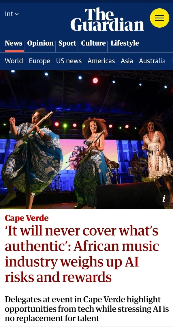 Sambaiana ganha destaque no ‘The Guardian’ após show em Cabo Verde por Divulgação 