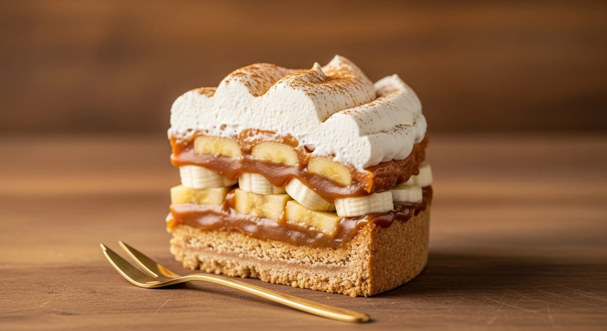 Sobremesa de Sagitário: Banoffee Pie com caramelo e especiarias - Uma mistura de texturas e sabores que é uma verdadeira festa. por Imagem gerada por IA