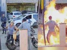 Imagem - Homem põe fogo em moto e mãe fica em estado grave ao tentar impedir ação