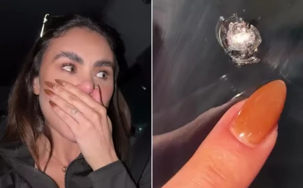 Natacha Horana mostra marca de bala em seu carro