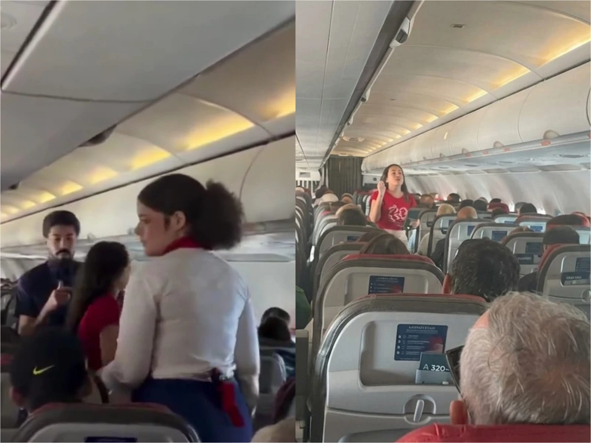 Menina de 10 anos foi pregar em avião por Reprodução