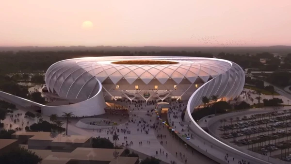 Veja imagens das obras e do projeto do megaestádio construído em El Salvador por Divulgação