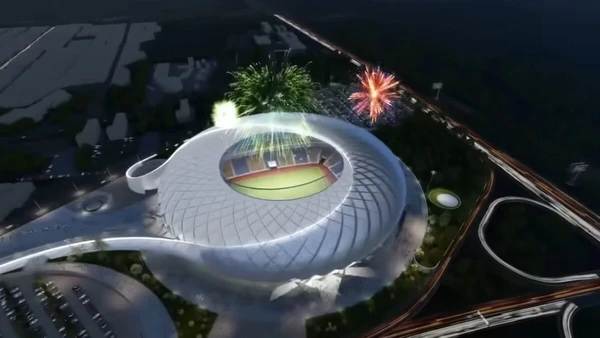 Veja imagens das obras e do projeto do megaestádio construído em El Salvador por Divulgação