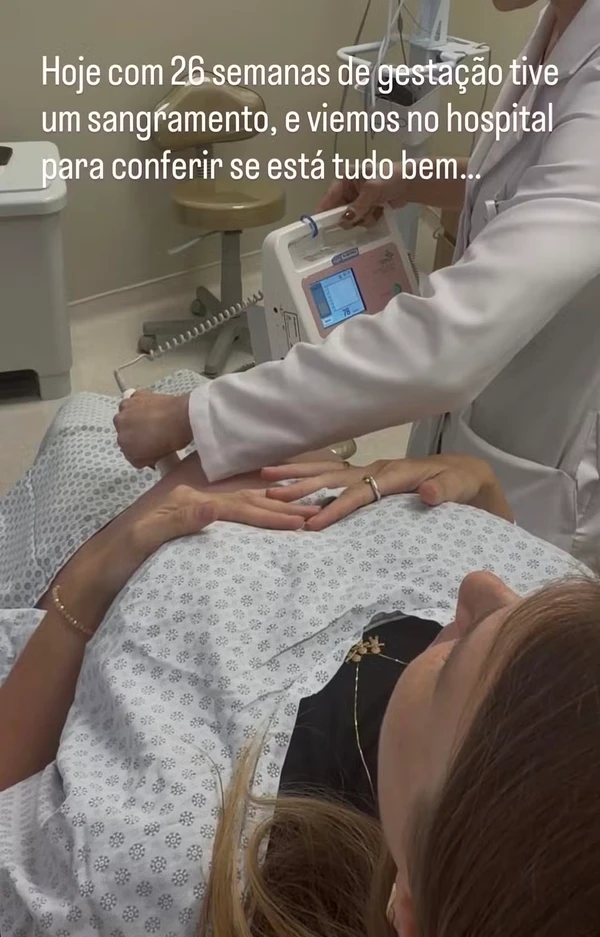 Esposa de Julio Rocha foi até o hospital para ver se o bebê estava bem  por Reprodução/Instagram