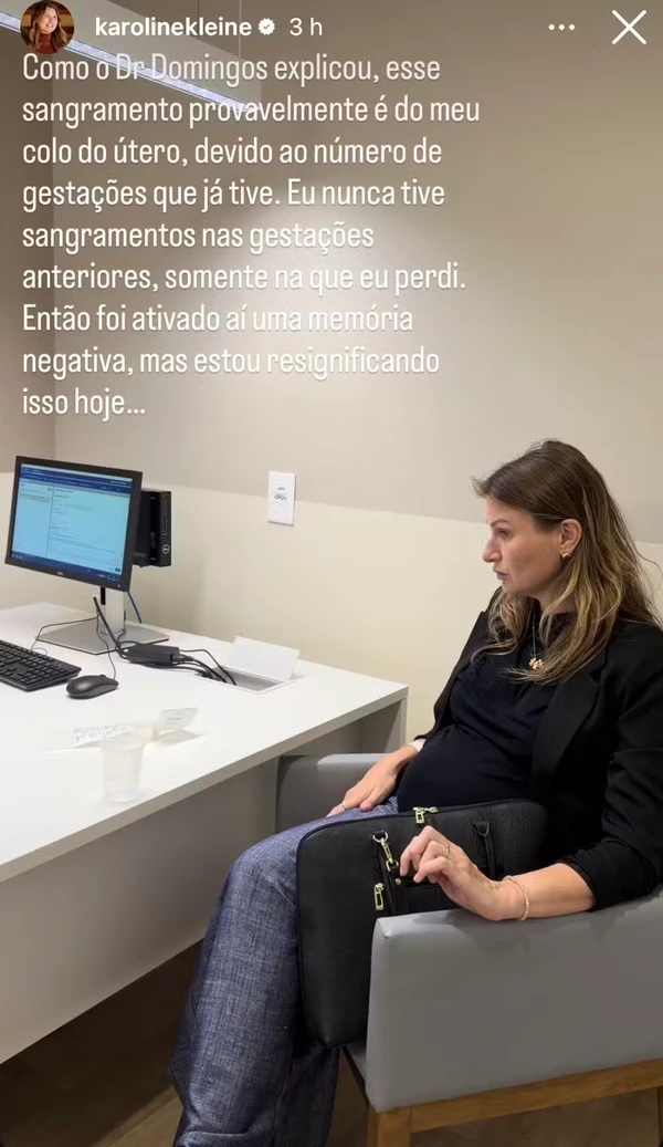 Esposa de Julio Rocha foi até o hospital para ver se o bebê estava bem por Reprodução/Instagram