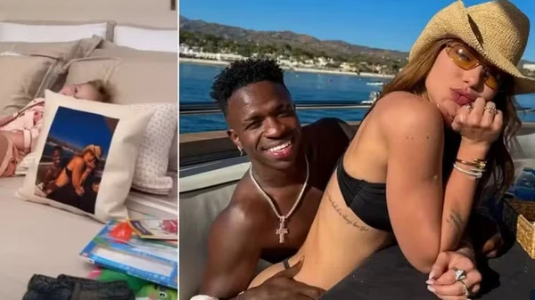 As almofadas com fotos do casal não apareceram mais por Reprodução